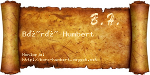 Báró Humbert névjegykártya