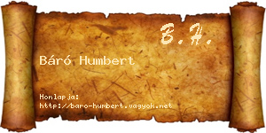 Báró Humbert névjegykártya